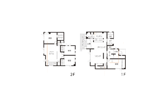 アフター図面。２１年前に建てた二世帯住宅をリフォームして3世代が同居した実例。SAWAI建築工房の理想通りのプラン提案に感動して依頼を決めた。階段の位置を変えて自然と互いの気配を感じ、コミュニケーションを取りやすい間取りへと変更。デザインも機能性も優れたリフォーム。プライバシーに配慮した一つも我慢のない住宅。無駄のない動線。