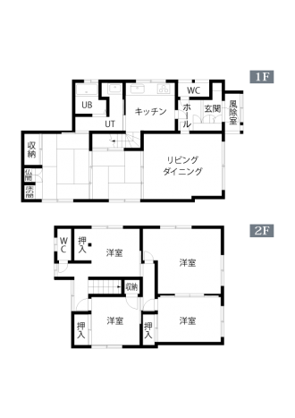 リフォーム前図面・間取り図。札幌市のリフォーム、リノベーション戸建て、一軒家の事例を紹介。子どもが生まれマイホーム。リノベーションした住宅を見学して進めました。物件探しに1年かかりました。キッチンは壁付けから対面型、造作扉。吹き抜けにファミリールーム。オープンで開放的なマイホームが完成。土間仕上げツーウェイのシューズクローク。玄関ホールにスロップシンク。梁や柱にハンモック。施工はアルティザン建築工房