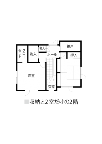 リフォーム図面・間取り図。実家の二階を増改築し2世帯住宅にする予定。キッチン、トイレ、お風呂といった水回りの新設を考えて数社から見積もりをとるも魅力的なプランがなく、フルリフォームへと軌道修正。お洒落な家づくりのパートナーは札幌のSAWAI建築工房。洗面化粧台や建具を同じメーカーで揃え本物の木を感じるナチュラルな雰囲気。廊下の小窓、はしごの上の収納などアイデアに溢れた楽しさ満の家が完成。