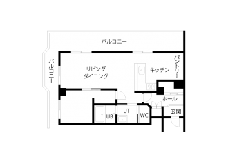 リフォーム後図面・間取り図。札幌の中古リノベーションマンションの事例を紹介。マンションを購入し、SAWAI建築工房にリノベーションを依頼。収納や動線にも細やかな配慮が行き届いたプラン。Ｌ字型キッチン、２方向から光が入るＬＤＫ、工夫で専有面積以上の広さ。内窓は遮音性にも優れた断熱サッシ。交通量が多くても、静かな住まい。