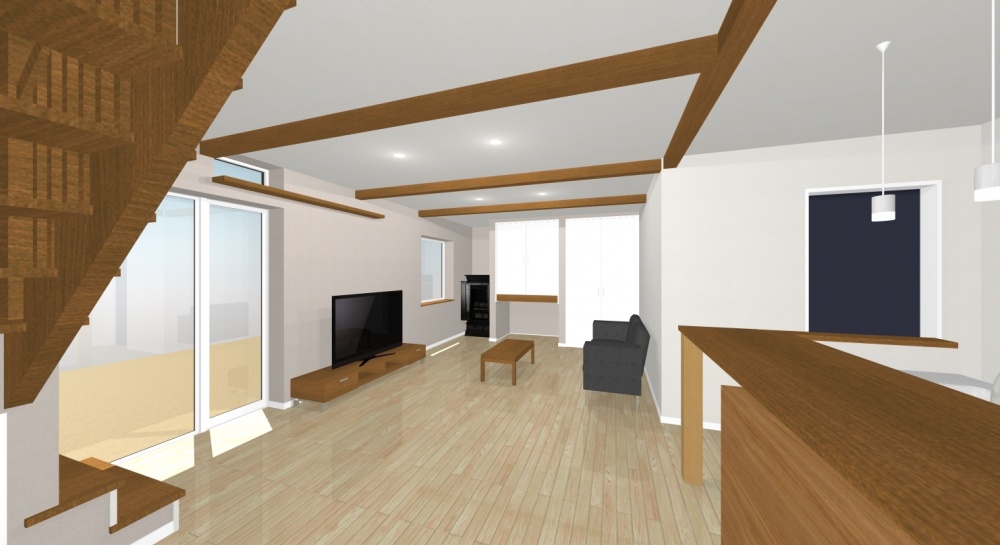 アルティザ建築工房のリノベ見学会花川北内観パース