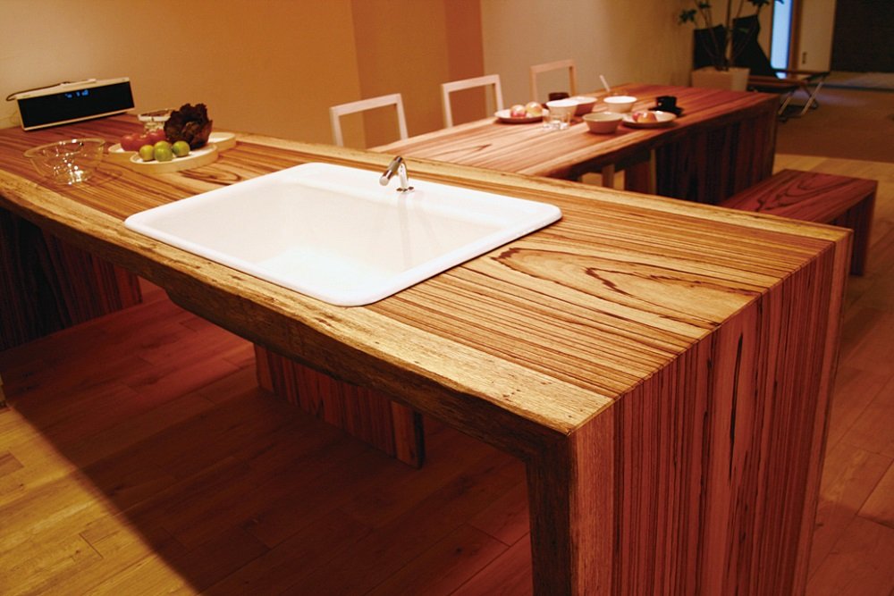いちょう 銀杏 1700mm 370mm 115mm テーブル カウンター 一枚板 天然木 無垢材 天板 原板 送料無料 - 2