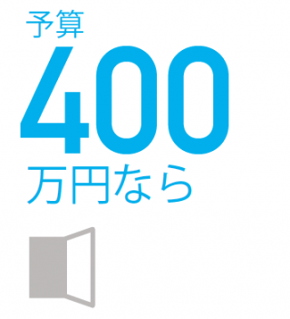 リフォームで予算400万なら。やりたいリフォームはたいてえできる。建具や部材、設備のグレードを高く、防音工事など