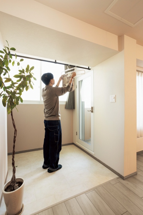 日当たりのよいサンルームは洗濯物もよく乾きます