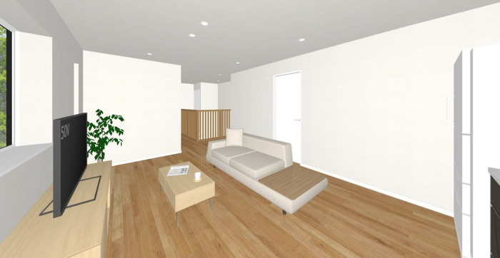 アルティザン建築工房_実家リノベで2世帯住宅完成見学会_子世帯の2階リビングイメージ