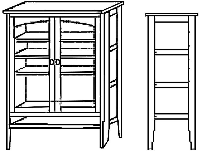 家具制作依頼の際に書いたキャビネットのイラスト